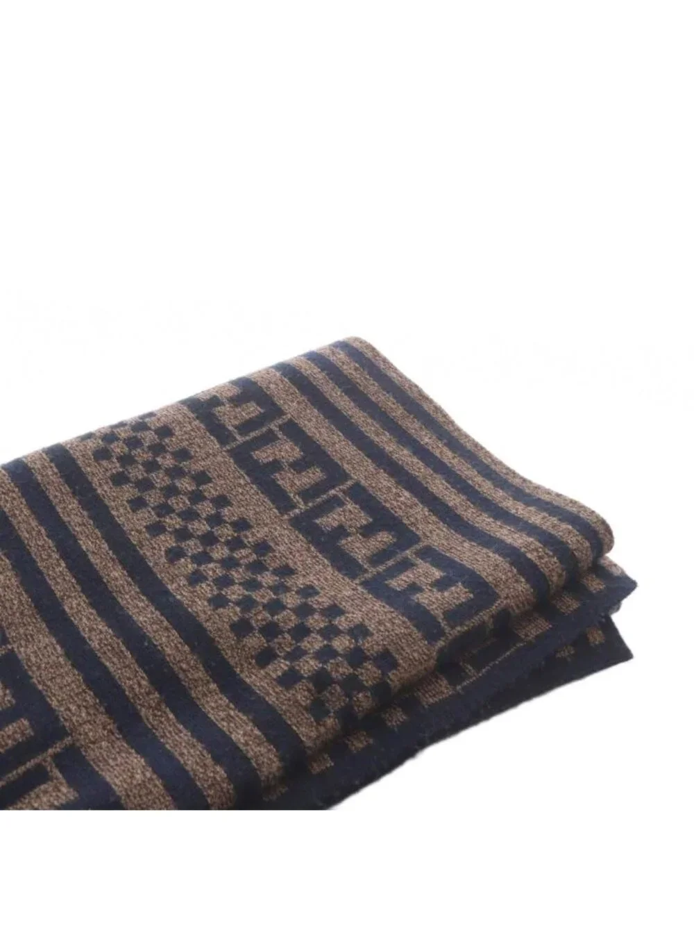 Fendi Scarf Zucca Pattern All Over Brown Black